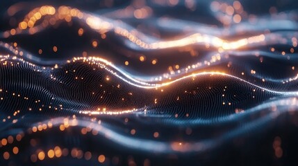Poster - Futuristic technology wave background featuring glowing lights