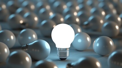 Poster - Bright white light bulb