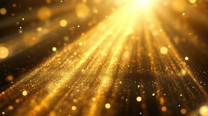 Poster - Abstract digital illustration featuring rays of light over a golden background