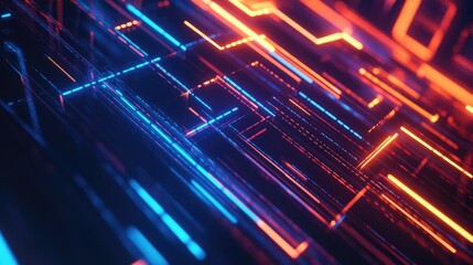 Poster - Abstract modern blue horizontal background featuring geometric diagonal overlays and luminous lines ideal for banners posters covers headers flyers brochures websites and presentations