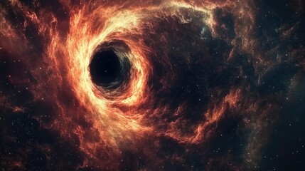 Poster - Incredibly beautiful galaxy in outer space depicted in a 3D cartoon rendering featuring a black hole