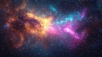 Poster - Colorful deep space in a 3D cartoon rendering Futuristic abstract universe background