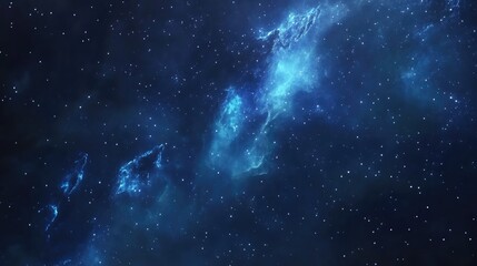 Poster - Beautiful blue galaxy in deep space depicted in 3D cartoon rendering