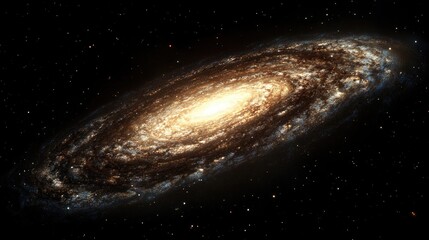Poster - 3D cartoon rendering of a large spiral galaxy resembling the Triangulum Galaxy based on a real astronomical image captured with a telescope