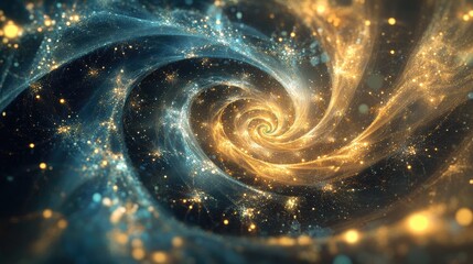 Poster - Galaxy fractal in a 3D cartoon rendering featuring a star explosion and spiral elements