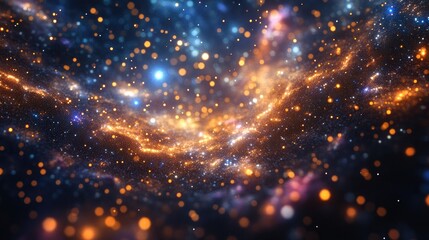 Aufkleber - Beauty of endless cosmos in a 3D cartoon rendering Science fiction wallpaper