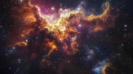 Poster - Nebula and galaxies in space depicted in 3D cartoon rendering