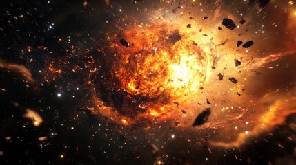 Aufkleber - Stellar chaos depicted in a 3D cartoon rendering