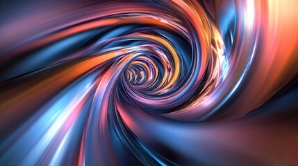 Poster - Abstract speed tunnel warp in a 3D cartoon rendering featuring distortion of space and travel through time