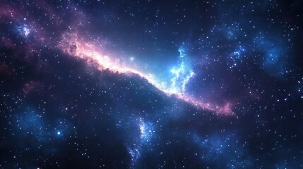 Poster - 3D cartoon depiction of stars and a galaxy in outer space