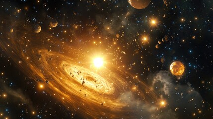 Aufkleber - High Definition Star Field Background in 3D Cartoon Rendering