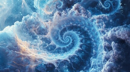 Aufkleber - Abstract fractal patterns and shapes rendered in 3D cartoon style Infinite universe with a mysterious psychedelic relaxation pattern Dynamic flowing natural forms featuring sacred geometry and mys