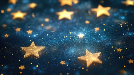 Poster - Dark sky with blinking stars in a 3D cartoon rendering