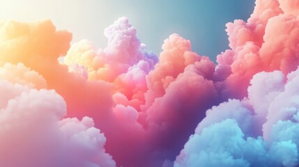 Fototapete - Colored clouds in a nebula rendered in 3D cartoon style inspired by a combination of space imagery