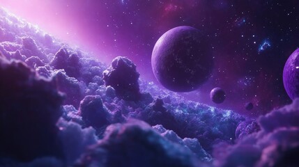 Aufkleber - Endless cosmos depicted in a 3D cartoon rendering Science fiction wallpaper