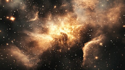 Fototapete - Abstract galaxy background with gas clouds and stars field in deep universe rendered in 3D cartoon style