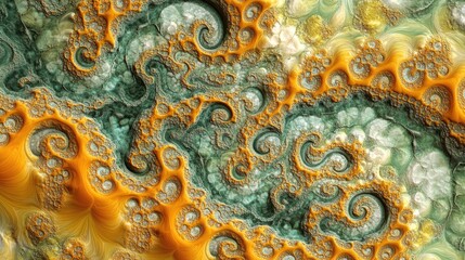 Poster - Abstract fractal patterns and shapes depicted in a 3D cartoon rendering Infinite universe with a mysterious psychedelic relaxation pattern Dynamic flowing natural forms and sacred geometry featuri