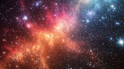 Poster - High definition star field background in 3D cartoon rendering Colorful starry night sky texture of outer space