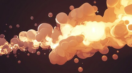 Leinwandbilder - Brown smoke with light in a 3D cartoon rendering