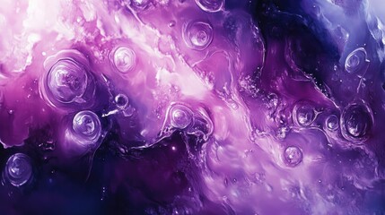 Poster - Abstract graphic watercolor background with a 3D cartoon rendering Trendy template for design production featuring a stylish fractal fashion art and cosmic artwork Artistic purple pattern presente