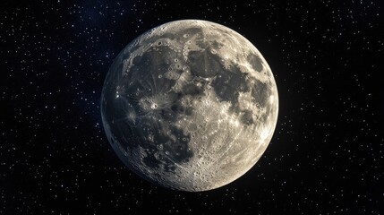 Poster - Moon in the night sky 3D cartoon rendering