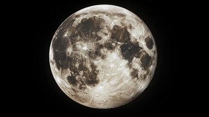 Poster - Full moon on a dark night presented in 3D cartoon rendering