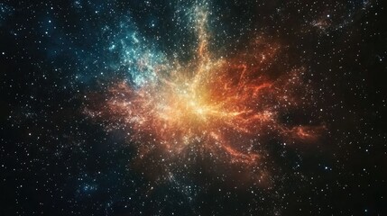 Poster - Blurred image of a star field in galaxy space with nebula created with 3D cartoon rendering abstract watercolor digital art painting for texture background