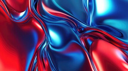Fototapete - Blue and red abstract background in 3D cartoon rendering