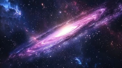beautiful galaxy in 3d cartoon rendering featuring nebulae and stars