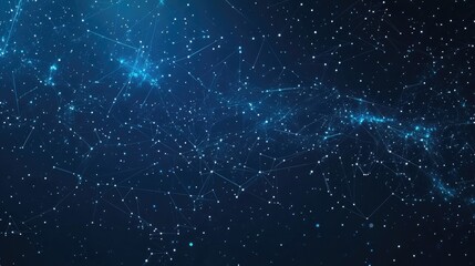 Aufkleber - Illustration of an Abstract Sky Map with 3D cartoon rendering of constellations against a dark night background