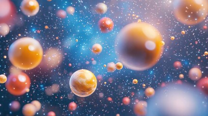 Aufkleber - Abstract cosmic background in 3D cartoon rendering