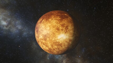 Poster - 3D cartoon rendering featuring a gas exoplanet stars and a nebula in outer space