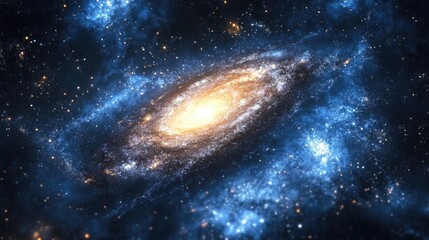 Aufkleber - Fractal image of a galaxy or constellation in a 3D cartoon rendering