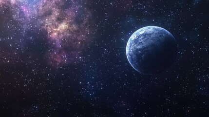 Aufkleber - Watercolor space background in 3D cartoon rendering
