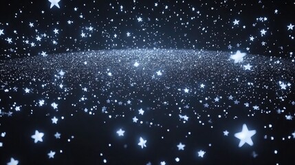 Poster - Abstract background featuring a starry night sky with white stars 3D cartoon rendering of a dark sky filled with stars