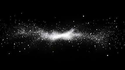 Leinwandbilder - Freeze motion of white particles on a black background in a 3D cartoon rendering Abstract powder explosion and dust overlay texture