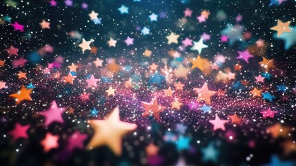 Aufkleber - High definition star field background in 3D cartoon rendering Colorful starry night sky texture of outer space