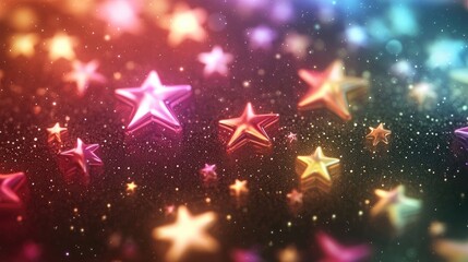 Poster - High definition star field background featuring a 3D cartoon rendering Colorful starry night sky and starry outer space texture