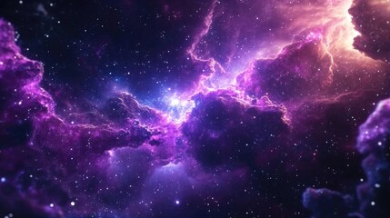 Poster - 3D cartoon rendering featuring stars and a galaxy in open space