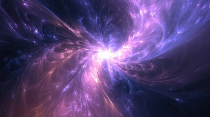 Fototapete - Fractal image of an abstract star galaxy or constellation in a 3D cartoon rendering