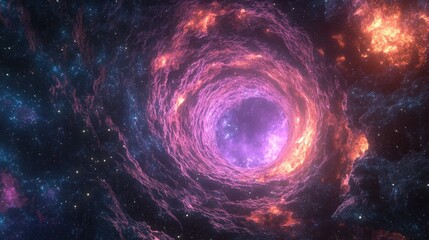 Poster - 3D cartoon depiction of a time warp journeying through dark unknown space 3D generated background