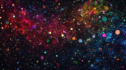 Aufkleber - Colorful starry night sky background texture in a 3D cartoon rendering of outer space