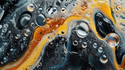 Aufkleber - Macro abstract texture background created with 3D cartoon rendering technique featuring acrylic colors in water and oil