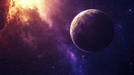 Poster - 3D cartoon depiction of deep space with star textures from a distant galaxy