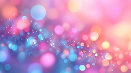 Aufkleber - Abstract Bokeh Banner with Soft Bright Colors 3D Cartoon Rendering and Defocused Sunlight Glow