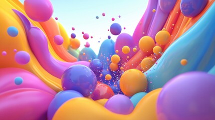 Poster - Colorful abstract backdrop for presentation in 3D cartoon rendering