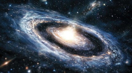Aufkleber - 3D cartoon depiction of a nebula and gas congestion in a star field within space