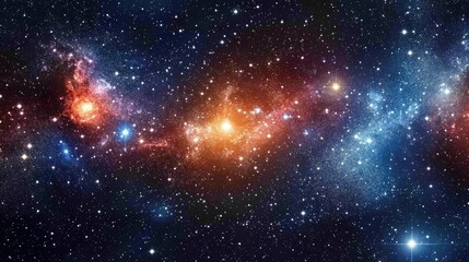 Poster - Universe filled with stars nebula and galaxy in a 3D cartoon rendering