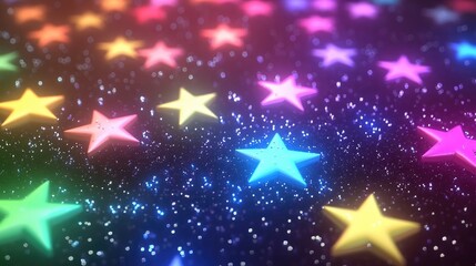 Poster - High definition star field background featuring a 3D cartoon rendering Colorful starry night sky and starry outer space texture