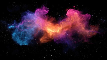 Poster - Galaxy nebula and gas in a 3D cartoon rendering